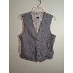 Tasso Elba Island Vest Linen Business Casual Gray Men's Size Small